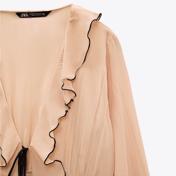 Zara RUFFLED DRESS WITH BOWS - Picture 5 of 6